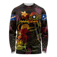 Marshall Islands Long Sleeve Shirt Octopus Plumeria Polynesian Tattoo