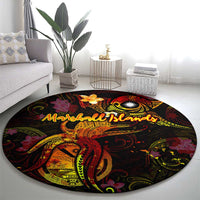Marshall Islands Round Carpet Octopus Plumeria Polynesian Tattoo DT02 - Polynesian Pride