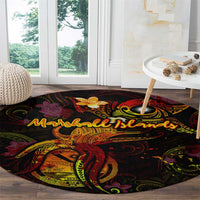 Marshall Islands Round Carpet Octopus Plumeria Polynesian Tattoo DT02 - Polynesian Pride