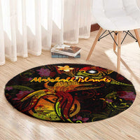 Marshall Islands Round Carpet Octopus Plumeria Polynesian Tattoo DT02 - Polynesian Pride