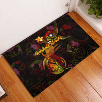 Marshall Islands Rubber Doormat Octopus Plumeria Polynesian Tattoo