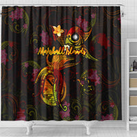 Marshall Islands Shower Curtain Octopus Plumeria Polynesian Tattoo