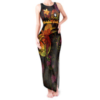 Marshall Islands Tank Maxi Dress Octopus Plumeria Polynesian Tattoo