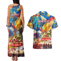 Custom The Philippines 126th Independence Anniversary Couples Matching Tank Maxi Dress and Hawaiian Shirt Art Style