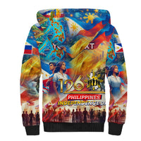 Custom The Philippines 126th Independence Anniversary Sherpa Hoodie Art Style