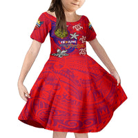 Personalized Philippines 12 June Independence Day Family Matching Off The Shoulder Long Sleeve Dress and Hawaiian Shirt Polynesian Turtle Plumeria DT02 Daughter's Dress Red - Polynesian Pride