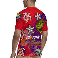 Personalized Philippines 12 June Independence Day Rugby Jersey Polynesian Turtle Plumeria DT02 - Polynesian Pride
