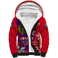Personalized Philippines 12 June Independence Day Sherpa Hoodie Polynesian Turtle Plumeria DT02 Unisex Red - Polynesian Pride