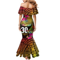 Personalised Vanuatu Independence Day 30 July Mermaid Dress Hibiscus Polynesian Pattern DT02 - Polynesian Pride
