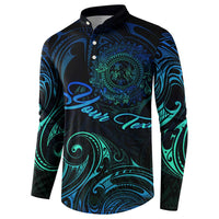 Sea Animal Polynesia Button Sweatshirt Polynesian Pattern