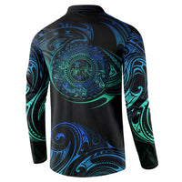 Sea Animal Polynesia Button Sweatshirt Polynesian Pattern