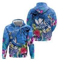 Aloha Hawaii Hoodie Dolphins and Fish Hook Hibiscus DT02 - Polynesian Pride