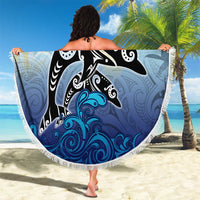 Mother And Baby Dolphins Beach Blanket Hawaii Hibiscus