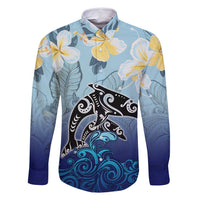 Mother And Baby Dolphins Family Matching Mermaid Dress and Hawaiian Shirt Hawaii Hibiscus