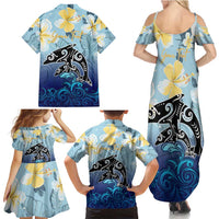 Mother And Baby Dolphins Family Matching Summer Maxi Dress and Hawaiian Shirt Hawaii Hibiscus