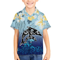 Mother And Baby Dolphins Family Matching Summer Maxi Dress and Hawaiian Shirt Hawaii Hibiscus