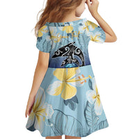 Mother And Baby Dolphins Family Matching Tank Maxi Dress and Hawaiian Shirt Hawaii Hibiscus