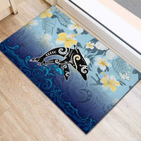 Mother And Baby Dolphins Rubber Doormat Hawaii Hibiscus