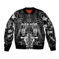 Personalized All Black Bomber Jacket New Zealand Rugby Mascot Maori