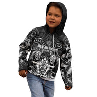 Personalized All Black Kid Hoodie New Zealand Rugby Mascot Maori
