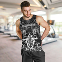 Personalized All Black Men Tank Top New Zealand Rugby Mascot Maori
