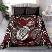 New Zealand Aotearoa Rugby Bedding Set Maori Fern Tattoo Art
