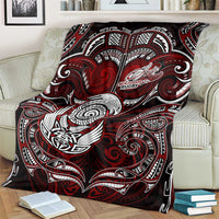 New Zealand Aotearoa Rugby Blanket Maori Fern Tattoo Art