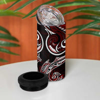 New Zealand Aotearoa Rugby 4 in 1 Can Cooler Tumbler Maori Fern Tattoo Art