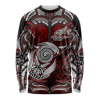 Personalized New Zealand Aotearoa Rugby Long Sleeve Shirt Maori Fern Tattoo Art