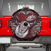 New Zealand Aotearoa Rugby Spare Tire Cover Maori Fern Tattoo Art