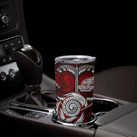 New Zealand Aotearoa Rugby Tumbler Cup Maori Fern Tattoo Art