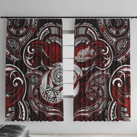 New Zealand Aotearoa Rugby Window Curtain Maori Fern Tattoo Art