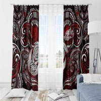 New Zealand Aotearoa Rugby Window Curtain Maori Fern Tattoo Art