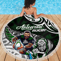 NZ Aotearoa Rugby Beach Blanket New Zealand Silver Fern