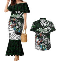 Personalized NZ Aotearoa Rugby Couples Matching Mermaid Dress and Hawaiian Shirt New Zealand Silver Fern