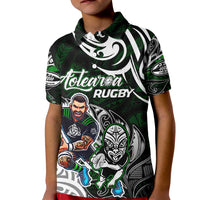 Personalized NZ Aotearoa Rugby Kid Polo Shirt New Zealand Silver Fern