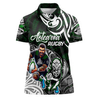 Personalized NZ Aotearoa Rugby Women Polo Shirt New Zealand Silver Fern