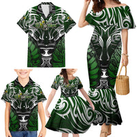 Personalised Warriors Maori Darts Family Matching Mermaid Dress and Hawaiian Shirt New Zealand Darts Silver Fern