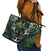 Warriors Maori Darts Leather Tote Bag New Zealand Darts Silver Fern