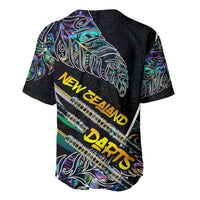 Personalised New Zealand Darts Baseball Jersey NZ Paua Shell Maori Fern