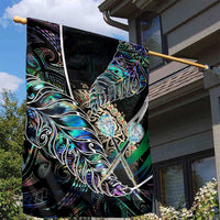 New Zealand Darts Garden Flag NZ Paua Shell Maori Fern