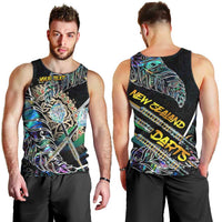 Personalised New Zealand Darts Men Tank Top NZ Paua Shell Maori Fern
