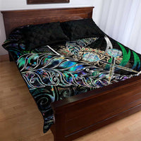 New Zealand Darts Quilt Bed Set NZ Paua Shell Maori Fern