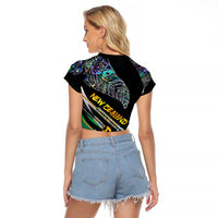 Personalised New Zealand Darts Raglan Cropped T Shirt NZ Paua Shell Maori Fern DT02 - Polynesian Pride