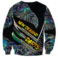 Personalised New Zealand Darts Sweatshirt NZ Paua Shell Maori Fern DT02 - Polynesian Pride