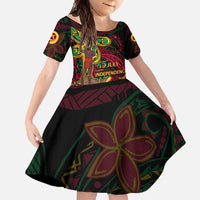 Custom Vanuatu 45th Independence Anniversary Family Matching Off Shoulder Maxi Dress and Hawaiian Shirt Flower Melanesian Namele Turtle - Polynesian Pride