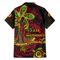 Custom Vanuatu 45th Independence Anniversary Family Matching Short Sleeve Bodycon Dress and Hawaiian Shirt Flower Melanesian Namele Turtle - Polynesian Pride