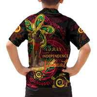 Custom Vanuatu 45th Independence Anniversary Family Matching Tank Maxi Dress and Hawaiian Shirt Flower Melanesian Namele Turtle - Polynesian Pride