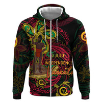 Custom Vanuatu 45th Independence Anniversary Hoodie Flower Melanesian Namele Turtle - Polynesian Pride