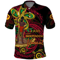 Custom Vanuatu 45th Independence Anniversary Polo Shirt Flower Melanesian Namele Turtle - Polynesian Pride